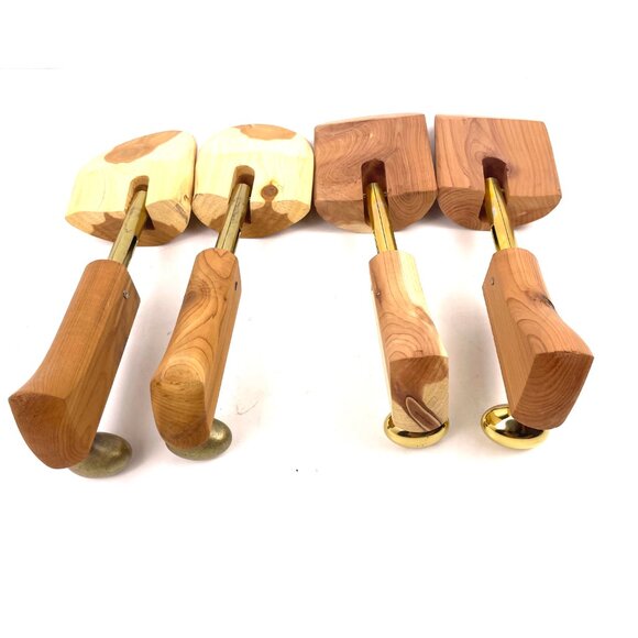 2 Pairs Men’s Cedar Wood Shoe Trees – Adjustable Spring Tension Size 8-10 - Picture 4 of 6